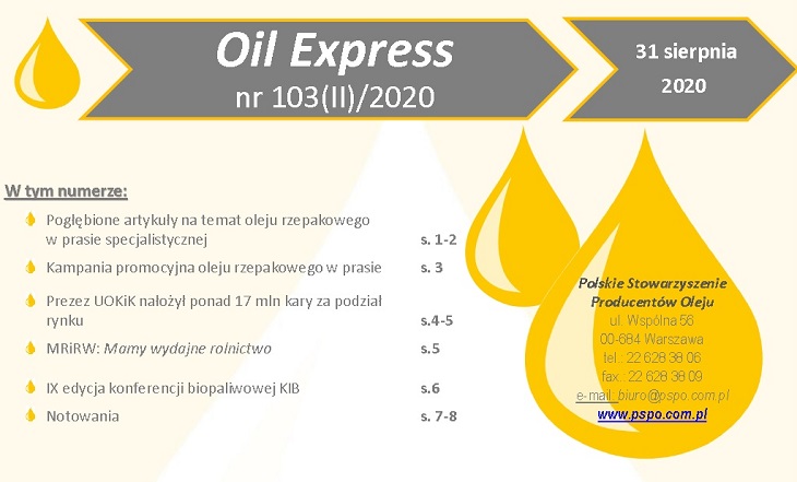 Oil Express nr 103(II), 31 sierpnia 2020