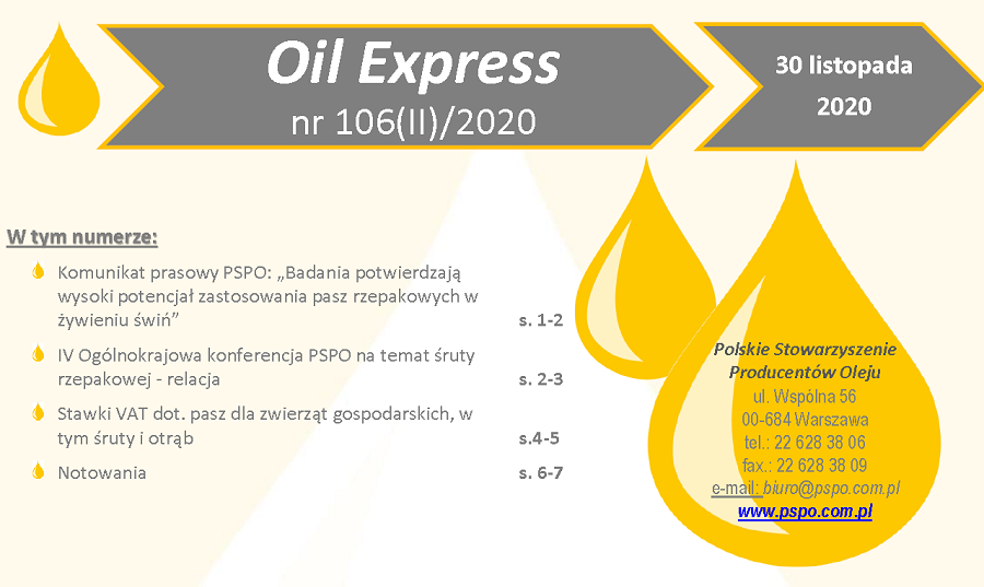 Oil Express nr 106(II), 30 listopada 2020